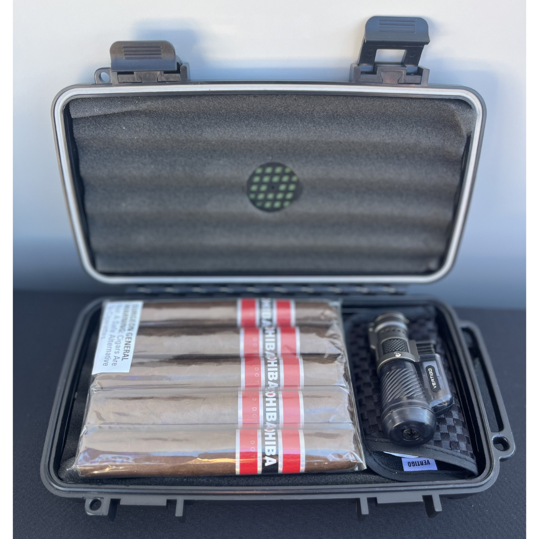Cohiba Red Dot Travel Humidor Combo - 5 Cigars & Torch Lighter