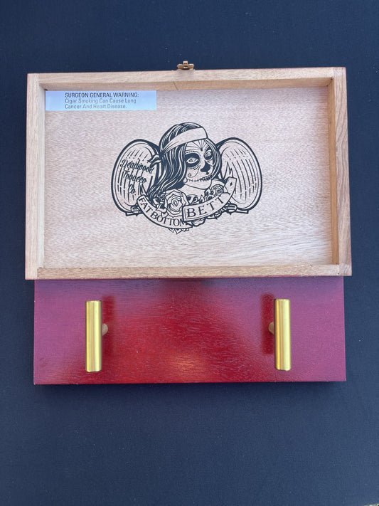 Cigar Box Wall Hanger for Keys, Dog Leashes, Etc. - Fat Bottom Betty Cigar Box
